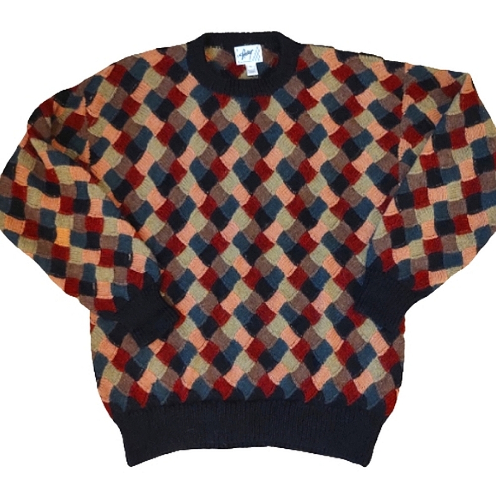 Vintage Hallet San Francisco Sweater 100% Alpaca Handknit Grandpa Style …